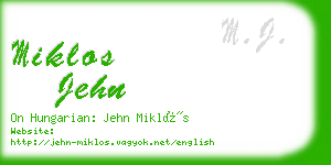 miklos jehn business card